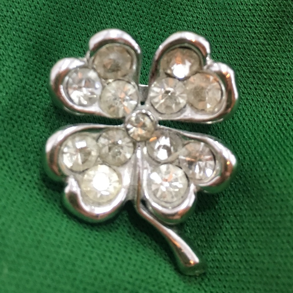 Vtg Goff 4 Leaf Clover Lucky Irish Brooch - Picture 2 of 4